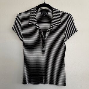 J. Crew short-sleeve henley polo in stripped vintage rib